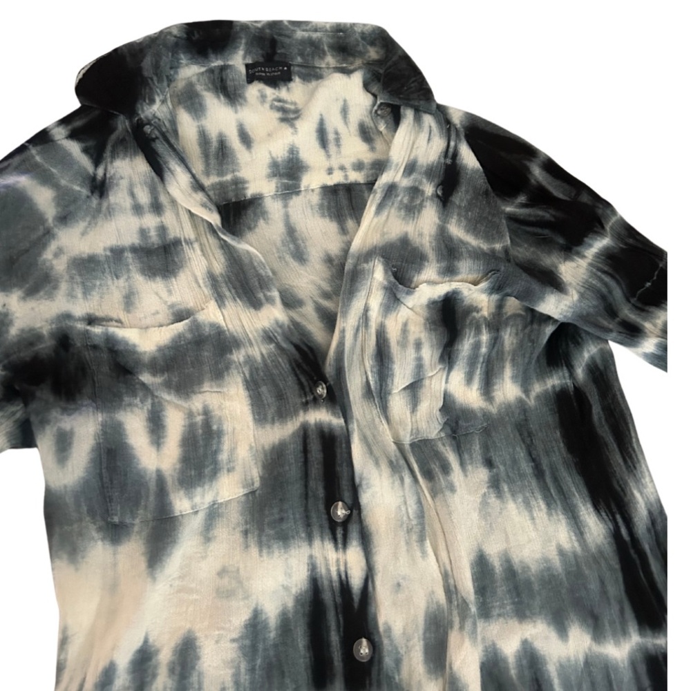 South Beach Tie Dye Button Down Shirt & Flowy Pants Co-Ord Set | Size 0 (XS) - Picture 7 of 9
